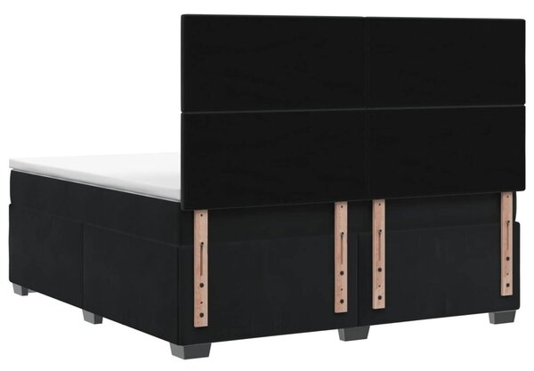 Boxspring krevet s madracem Crna 180 x 200 cm Baršun - Crna 180 x 200 cm Dizajn s rombovima