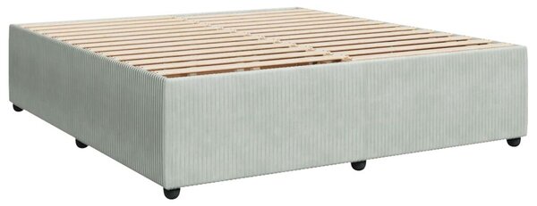 Boxspring krevet s madracem Svjetlosiva 180 x 200 cm Baršun - Svjetlosiva 180 x 200 cm Dizajn s rombovima