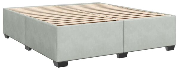 Boxspring krevet s madracem Svjetlosiva 180 x 200 cm Baršun - Svjetlosiva 180 x 200 cm Dizajn s rombovima