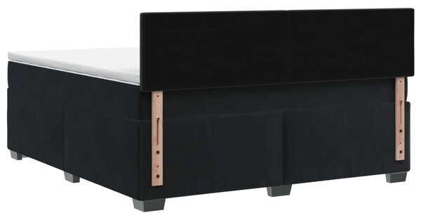 Krevet s box springom madracem i LED-om Crna 180 x 200 cm - Crna 180 x 200 cm Dizajn s rombovima