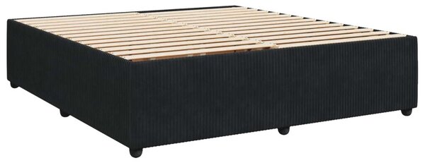 Boxspring krevet s madracem Crna 180 x 200 cm Baršun - Crna 180 x 200 cm Dizajn s rombovima