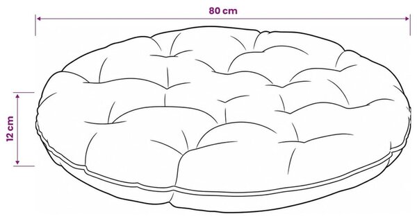 Jastučić za viseću stolicu VIANEN 100% poliester Antracit - Antracit 80 x 80 x 12 cm
