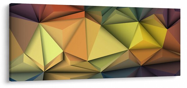 Slika - Poligonalna 3D abstrakcija (120x50 cm)