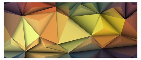 Slika - Poligonalna 3D abstrakcija (120x50 cm)