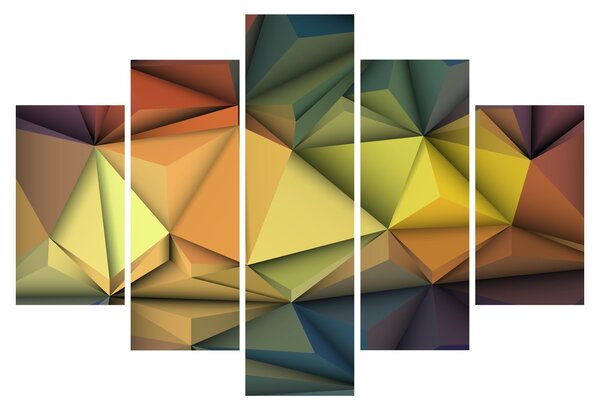 Slika - Poligonalna 3D abstrakcija (150x105 cm)