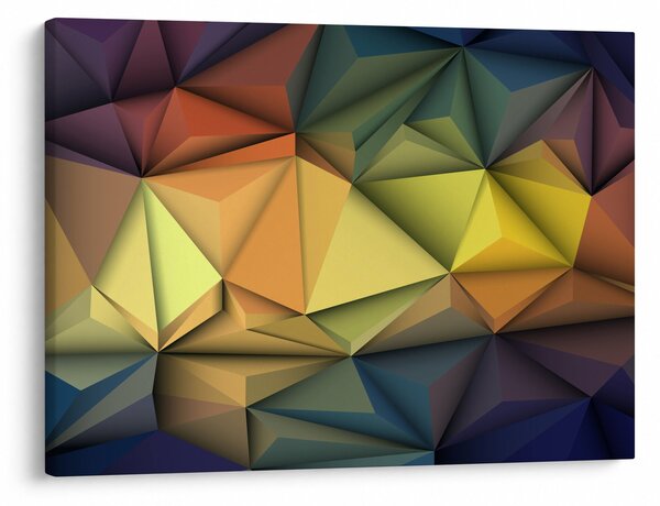 Slika - Poligonalna 3D abstrakcija (70x50 cm)