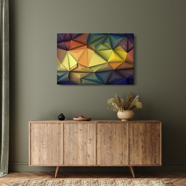 Slika - Poligonalna 3D abstrakcija (90x60 cm)