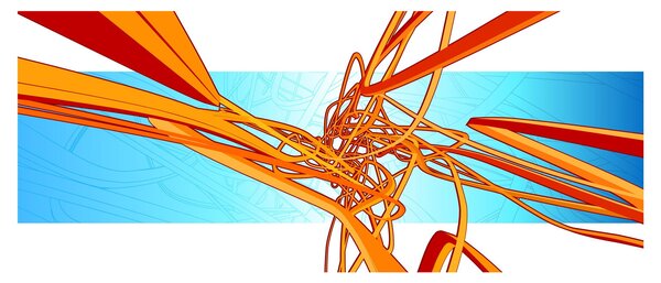 Slika - Prepletene črte, abstrakcija (120x50 cm)
