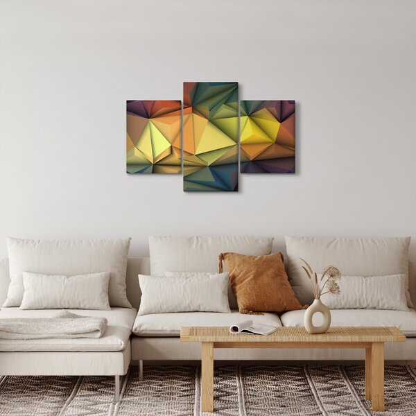 Slika - Poligonalna 3D abstrakcija (90x60 cm)