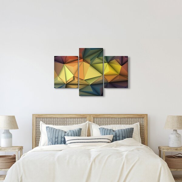 Slika - Poligonalna 3D abstrakcija (90x60 cm)
