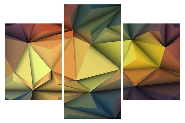 Slika - Poligonalna 3D abstrakcija (90x60 cm)