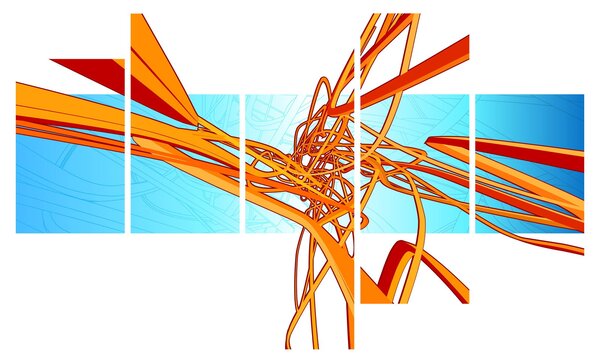 Slika - Prepletene črte, abstrakcija (150x105 cm)