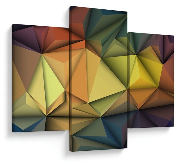 Slika - Poligonalna 3D abstrakcija (90x60 cm)