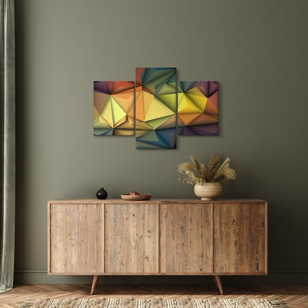 Slika - Poligonalna 3D abstrakcija (90x60 cm)