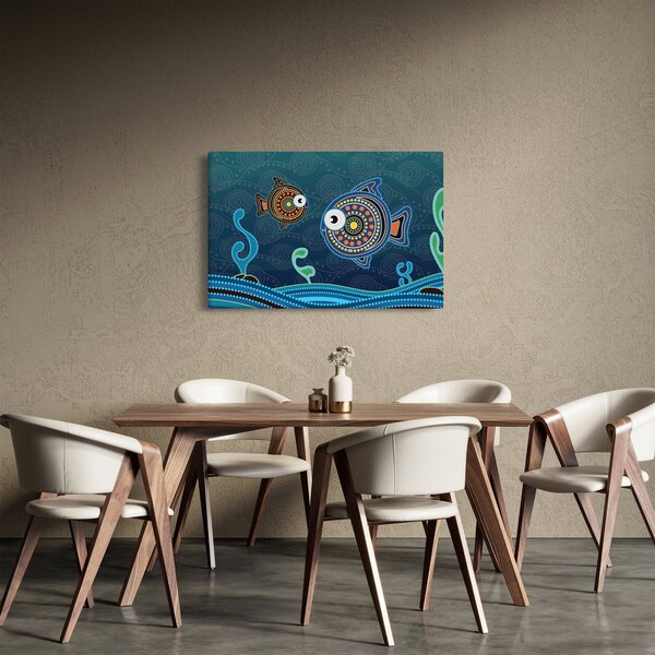 Poslikava - Poslikane ribe (90x60 cm)