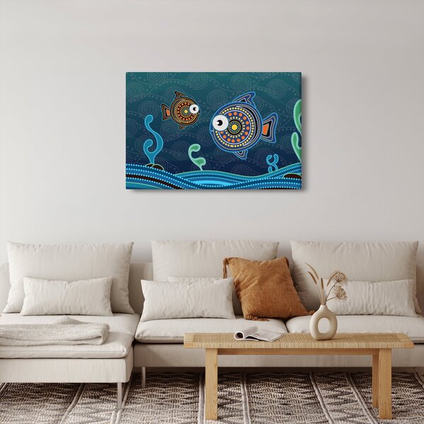 Poslikava - Poslikane ribe (90x60 cm)