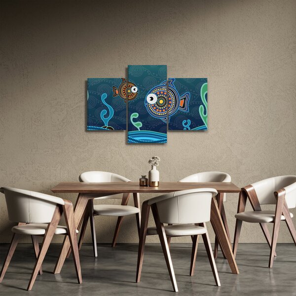 Poslikava - Poslikane ribe (90x60 cm)