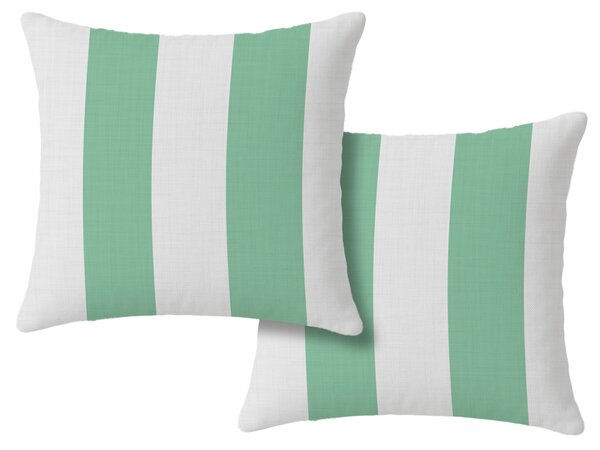 Set od 2 kom ukrasnih jastučnica STRIPES 45x45 cm, bijelo-zelena
