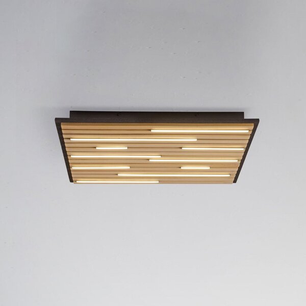 Q-Smart-Home Paul Neuhaus Smart LED stropna svjetiljka Q-Akustik drvo 62 x cm, prigušiva, Drvo, Dnevni boravak/blagovaonica, Drvo