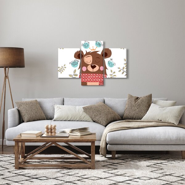 Slika - Medvedek s pticami (90x60 cm)