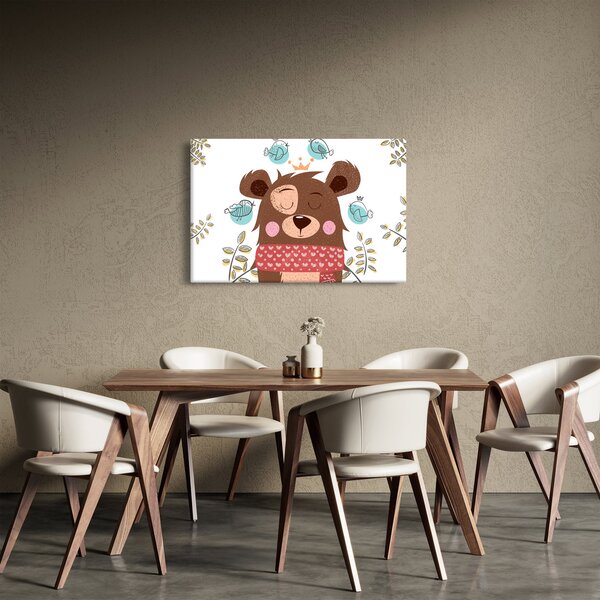 Slika - Medvedek s pticami (90x60 cm)