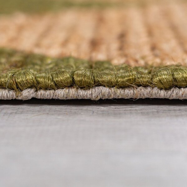 Zelena/u prirodnoj boji ručno rađena staza od mješavine jute 80x230 cm Effie Diamond – Flair Rugs