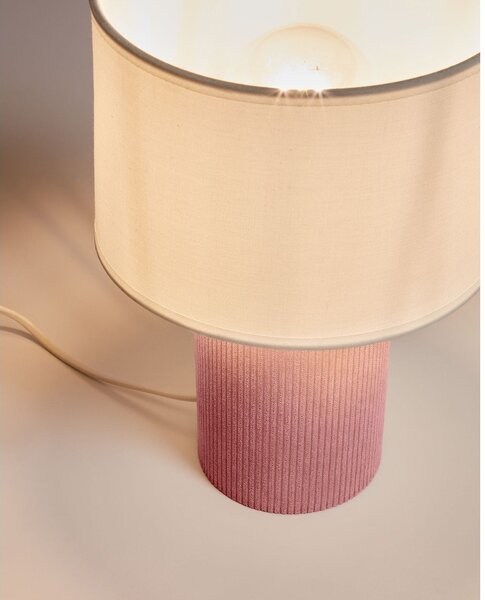 Bijela/svijetlo ružičasta dječja stolna lampa Bianella – Kave Home