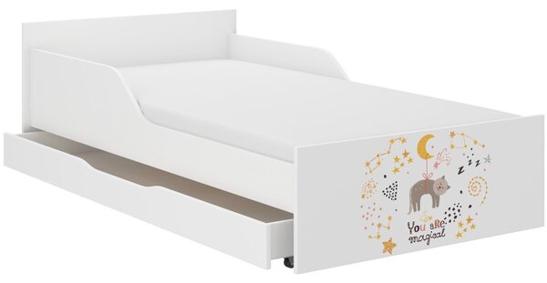 Čarobni dječji krevetić s mačkom koja spava i sazviježđima 160 x 80 cm
