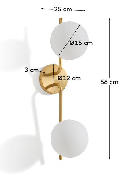 Bijela/u zlatnoj boji zidna lampa Brisia – Kave Home