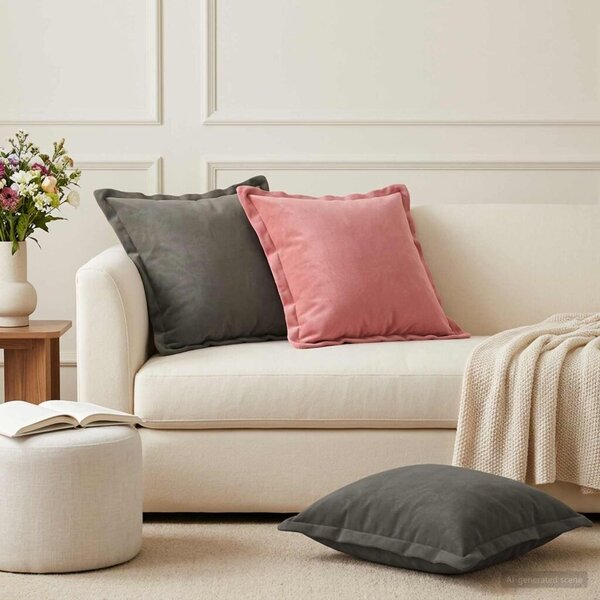 Jastuk s jastukom HOUTEN 2 kom. Ružičasta Baršun - Ružičasta 50 x 50 cm 2