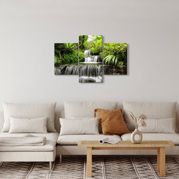 Slika - Slap v deževnem gozdu (90x60 cm)