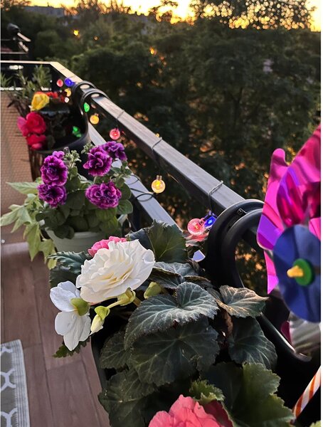 LED RGB 10 vanjski solarni ukrasni vijenac IP44 6M 7 funkcija