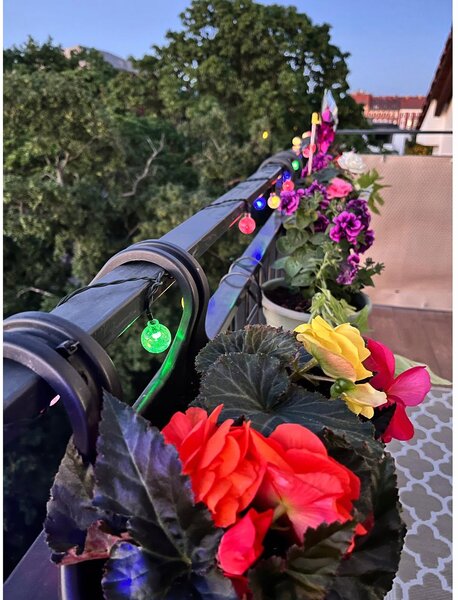 LED RGB 10 vanjski solarni ukrasni vijenac IP44 6M 7 funkcija