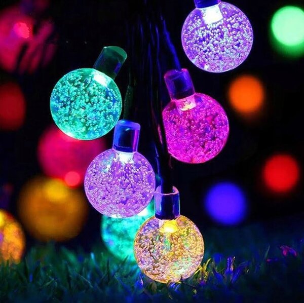 LED RGB 10 vanjski solarni ukrasni vijenac IP44 6M 7 funkcija