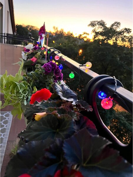 LED RGB 10 vanjski solarni ukrasni vijenac IP44 6M 7 funkcija