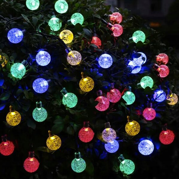 LED RGB 10 vanjski solarni ukrasni vijenac IP44 6M 7 funkcija
