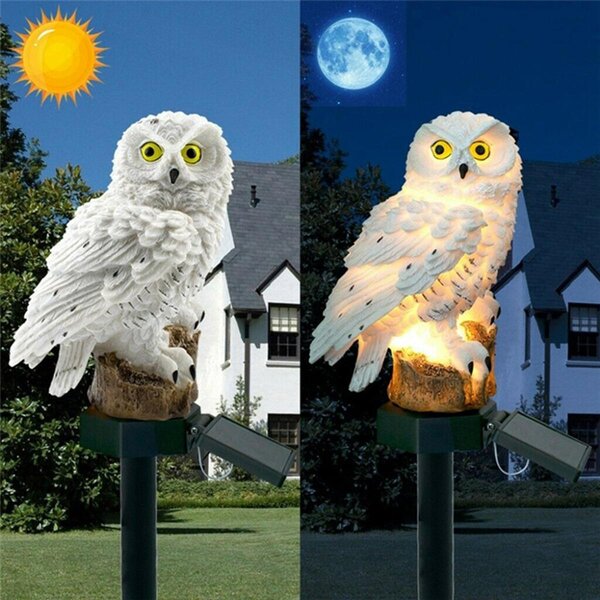 Solarna LED vrtna svjetiljka smeđa sova 43 cm 2W