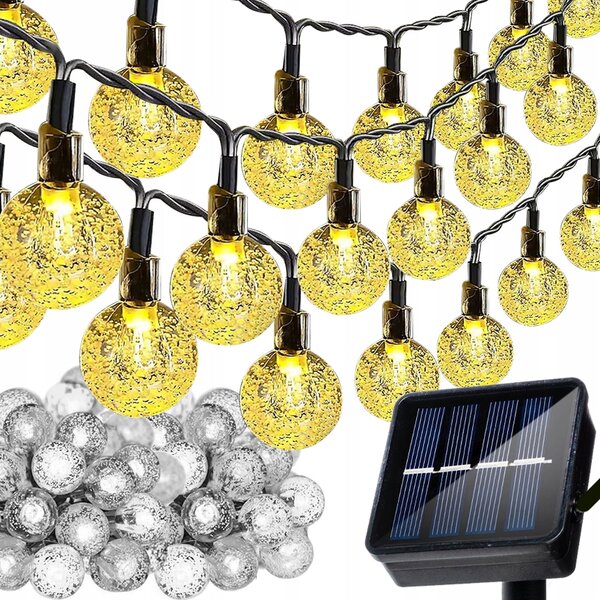 LED 100 toplo bijelog vanjskog solarnog ukrasnog vijenca IP44 9,6m 8 funkcija