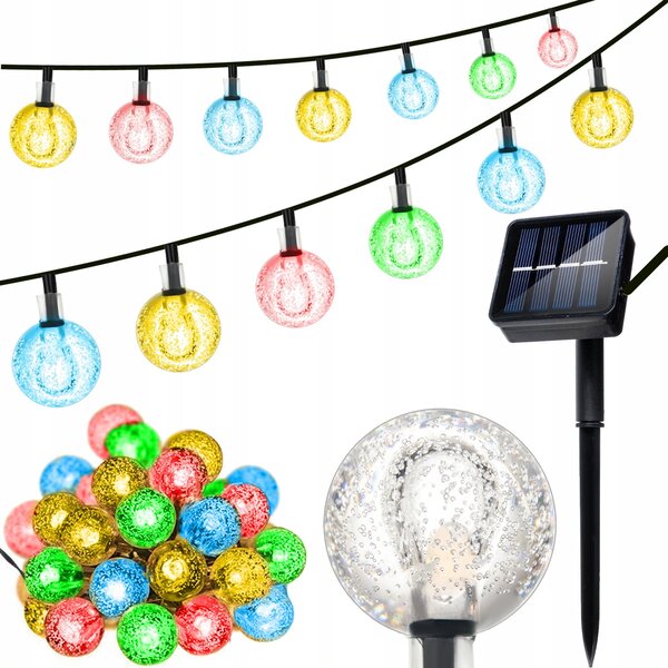 LED RGB 10 vanjski solarni ukrasni vijenac IP44 6M 7 funkcija