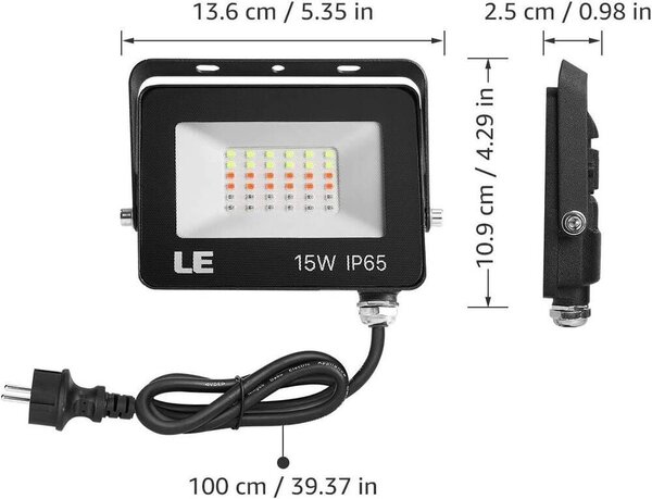 2x vanjski LED reflektor RGB s udaljenim 15W IP65