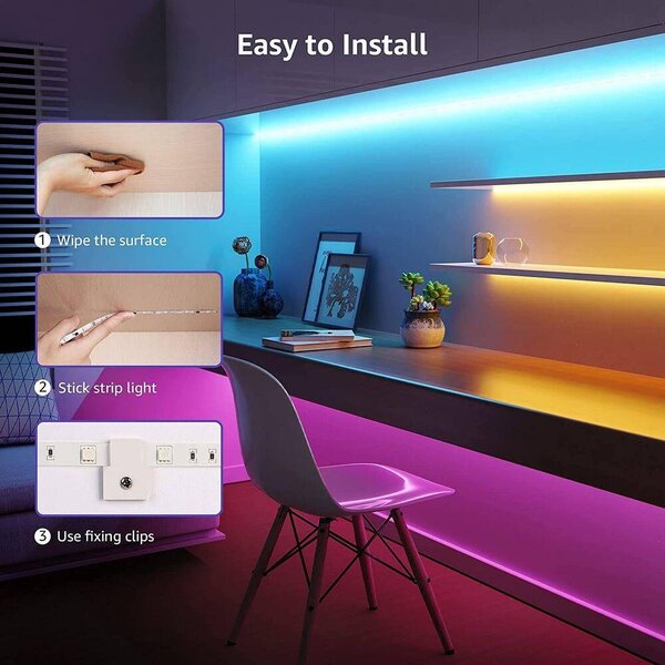 5m set LED Strip RGB samo -Adhesive 150 LED SMD 5050 Glazba