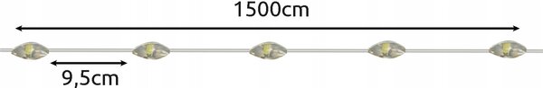 Lanac solarnih svjetala 150 LED topli bijeli 15m 8 funkcija IP44