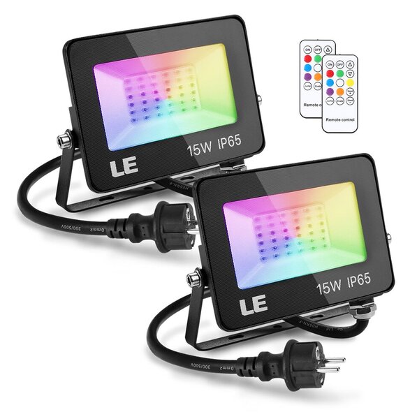 2x vanjski LED reflektor RGB s udaljenim 15W IP65