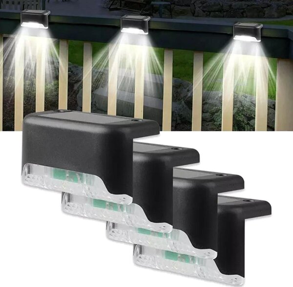 Postavite 4 LED svjetiljke solarne ograde 200mah hladno bijela