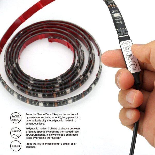 TV 5050 LED Strip RGB 2M USB IP65 - TV rasvjeta