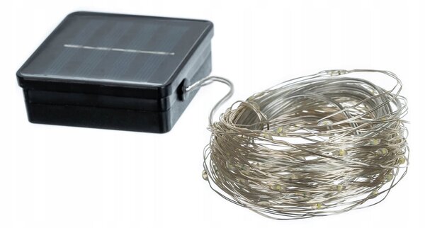 Lanac solarnih svjetala 150 LED topli bijeli 15m 8 funkcija IP44
