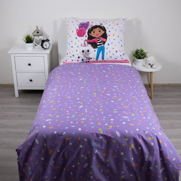 Pamučna dječja posteljina za krevet za jednu osobu 140x200 cm Gabby's Dollhouse "Confetti" – Jerry Fabrics