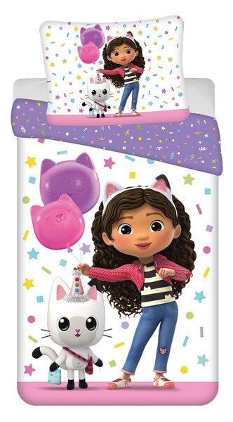 Pamučna dječja posteljina za krevet za jednu osobu 140x200 cm Gabby's Dollhouse "Confetti" – Jerry Fabrics