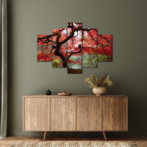 Slika rdečega japonskega javorja, Portland, Oregon (150x105 cm)