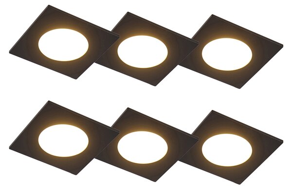 Komplet od 6 udubljenih crnih točaka, uključujući LED s 3 stupnja zatamnjivanja IP65 - jednostavno